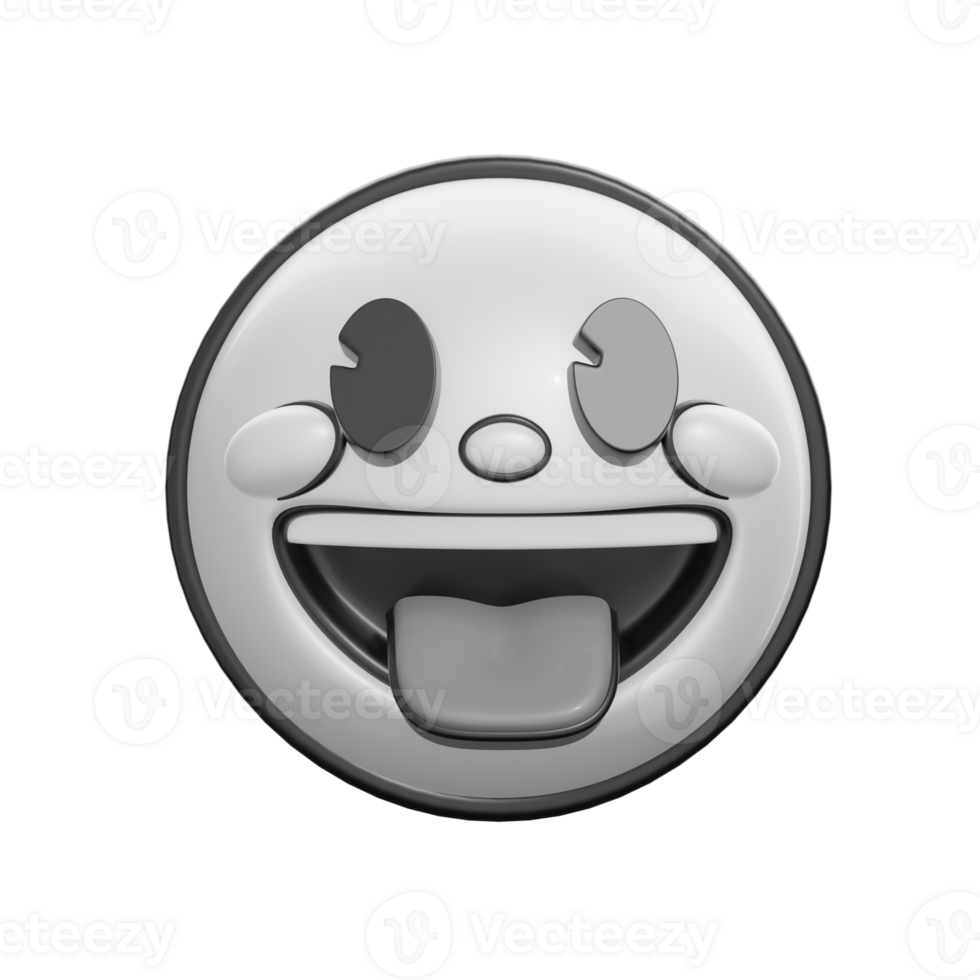 3D Retro Style With Tongue Out Illustration png
