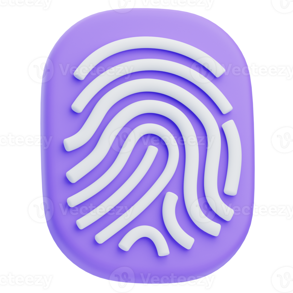 3D Fingerprint Authentication Security Icon png