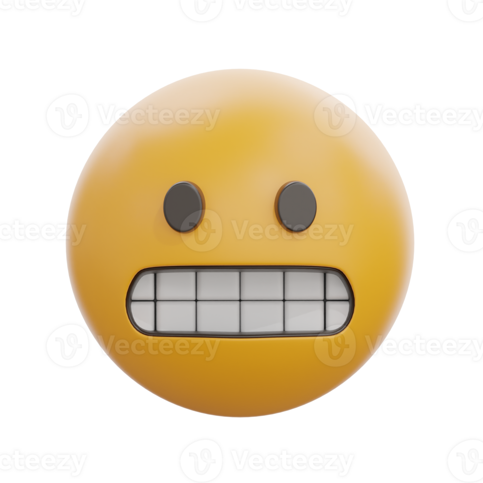 3D Grimacing Face Emoji Expression Illustration png