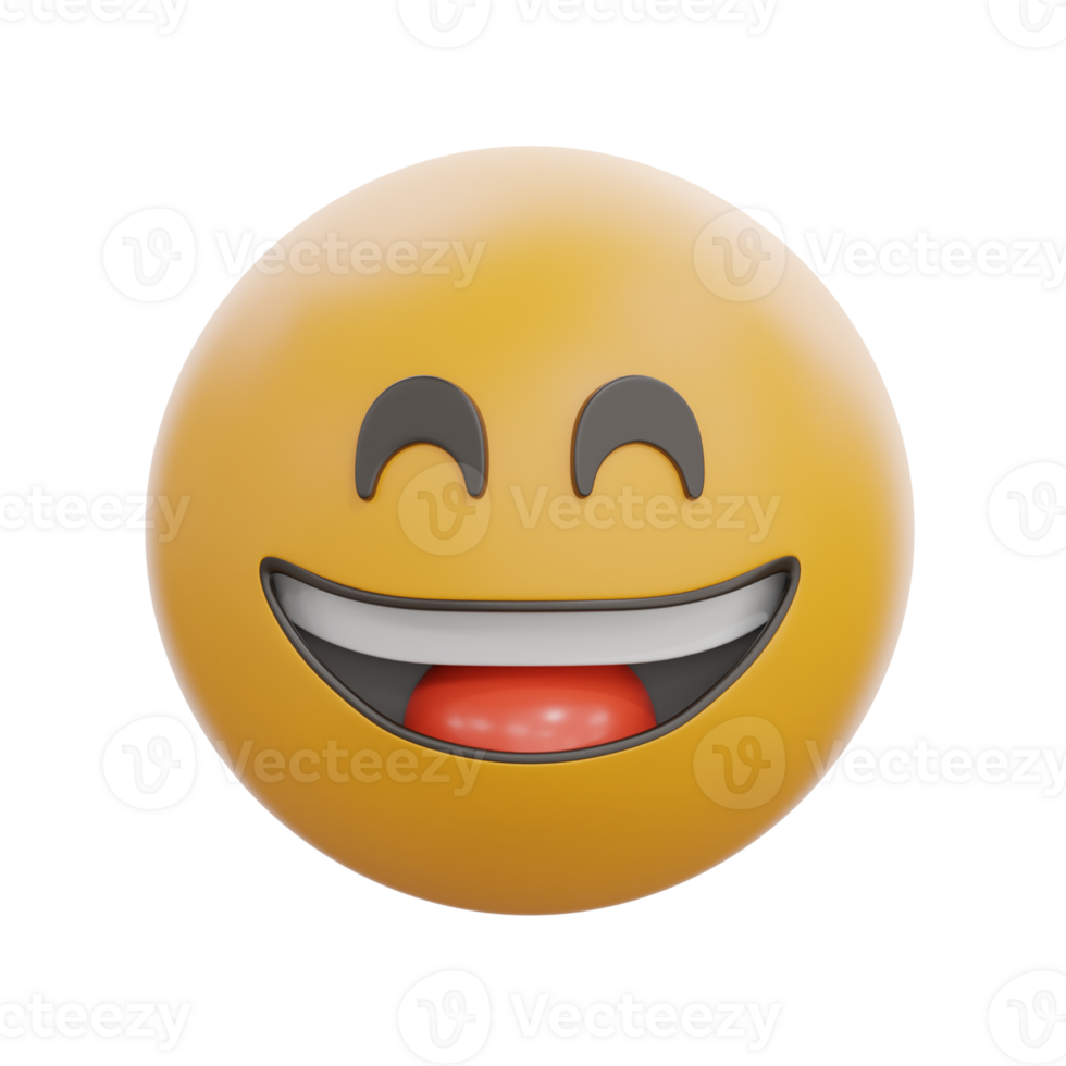 3D Grinning Face With Smiling Eyes Emoji png