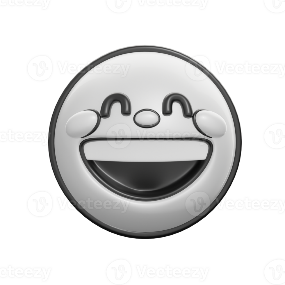 Retro Grinning Smile Emoticon 3D Illustration png