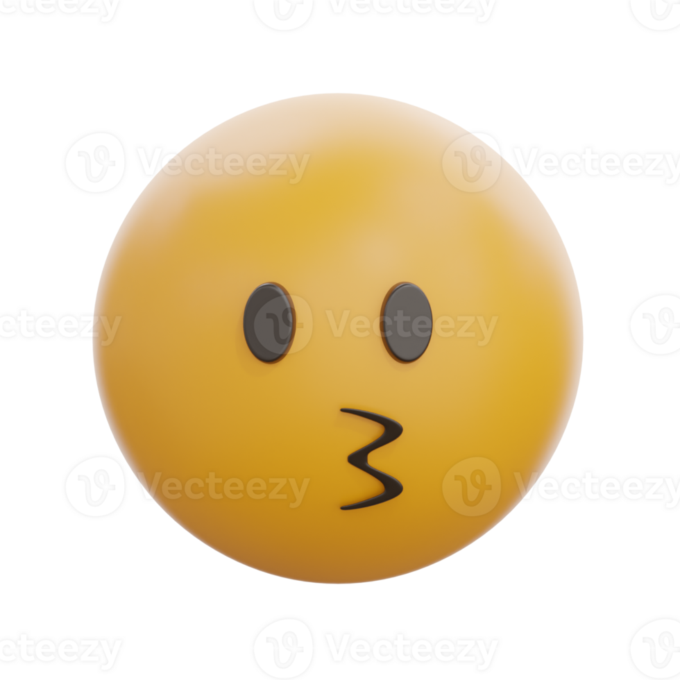 3D Kissing Face Emoji Emoticon Illustration png