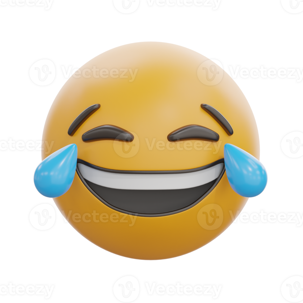 3D Laughing Face With Tears Of Joy Emoji png