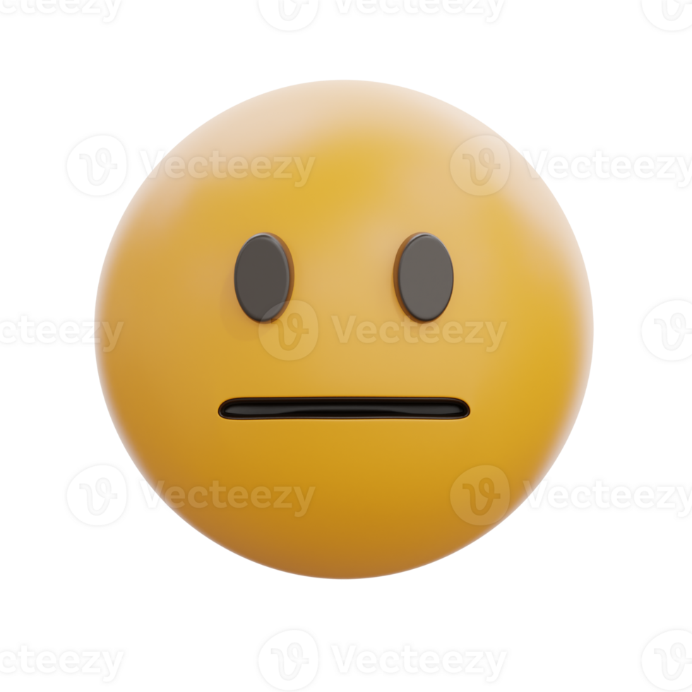 3D Neutral Face Emoji Emoticon Icon Design png