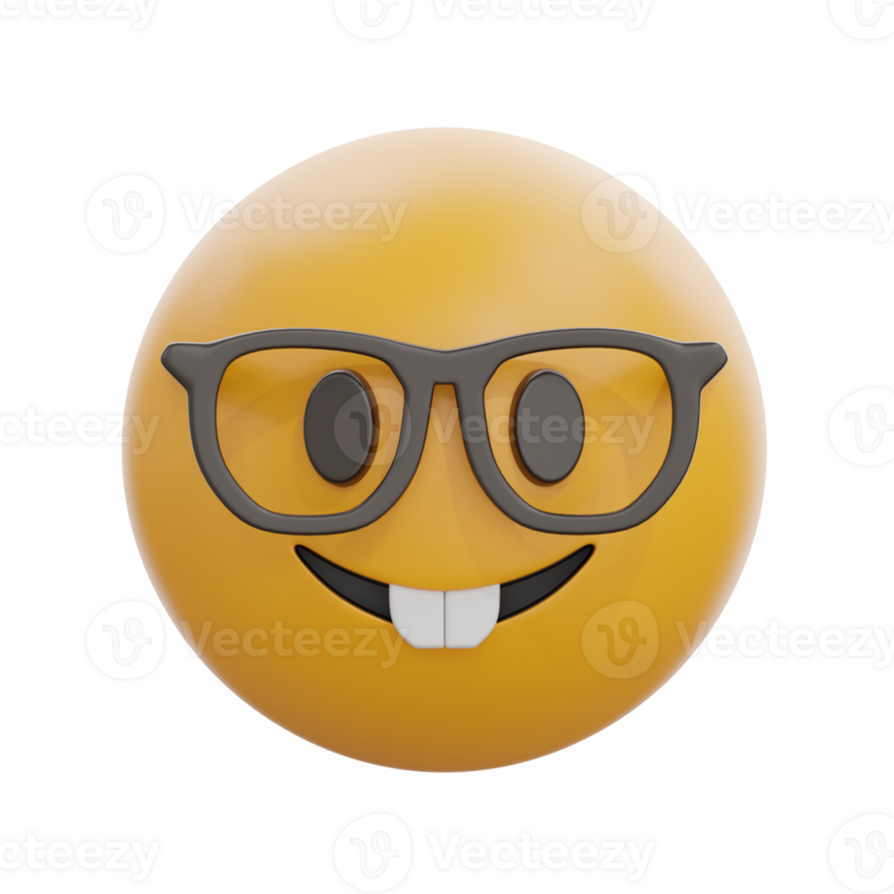3D Nerd Face Emoji Character Design png