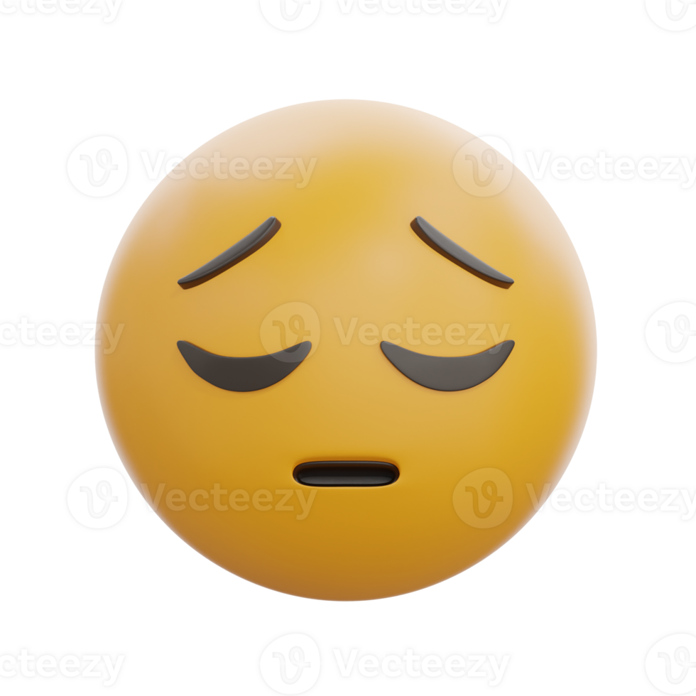 3D Pensive Face Sad Emoji Emoticon png