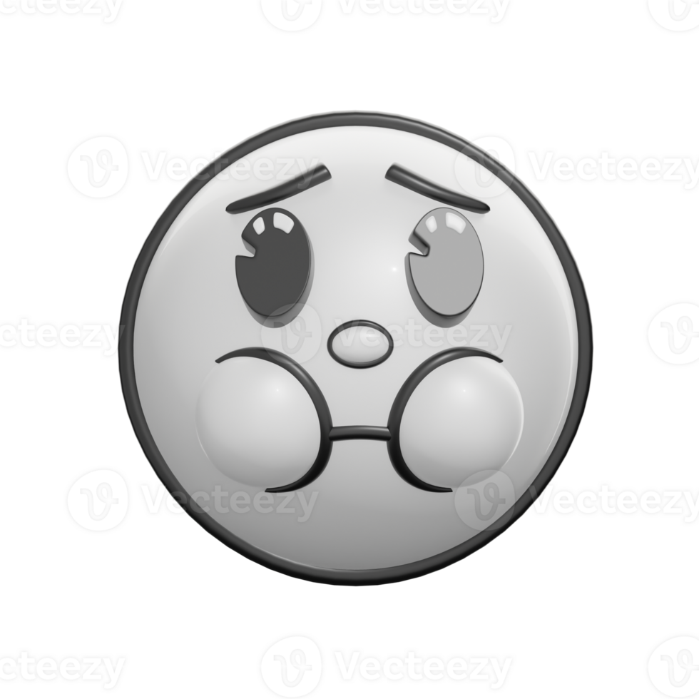 Retro 3D Nauseated Expression Emoticon Face Icon png