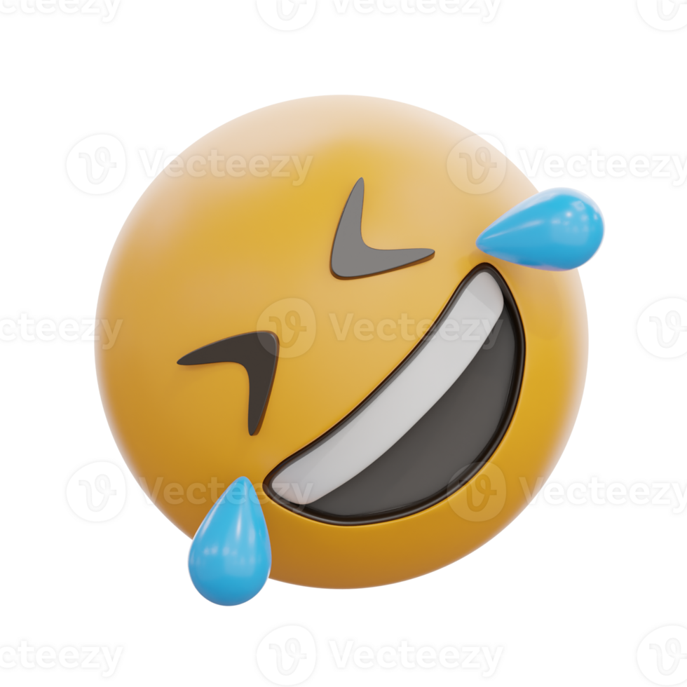 Rolling On The Floor Laughing Emoji 3D Render png