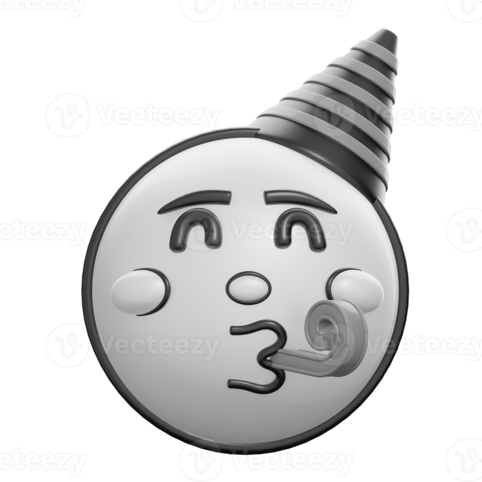 3D Retro Partying Emoticon Celebration Illustration png