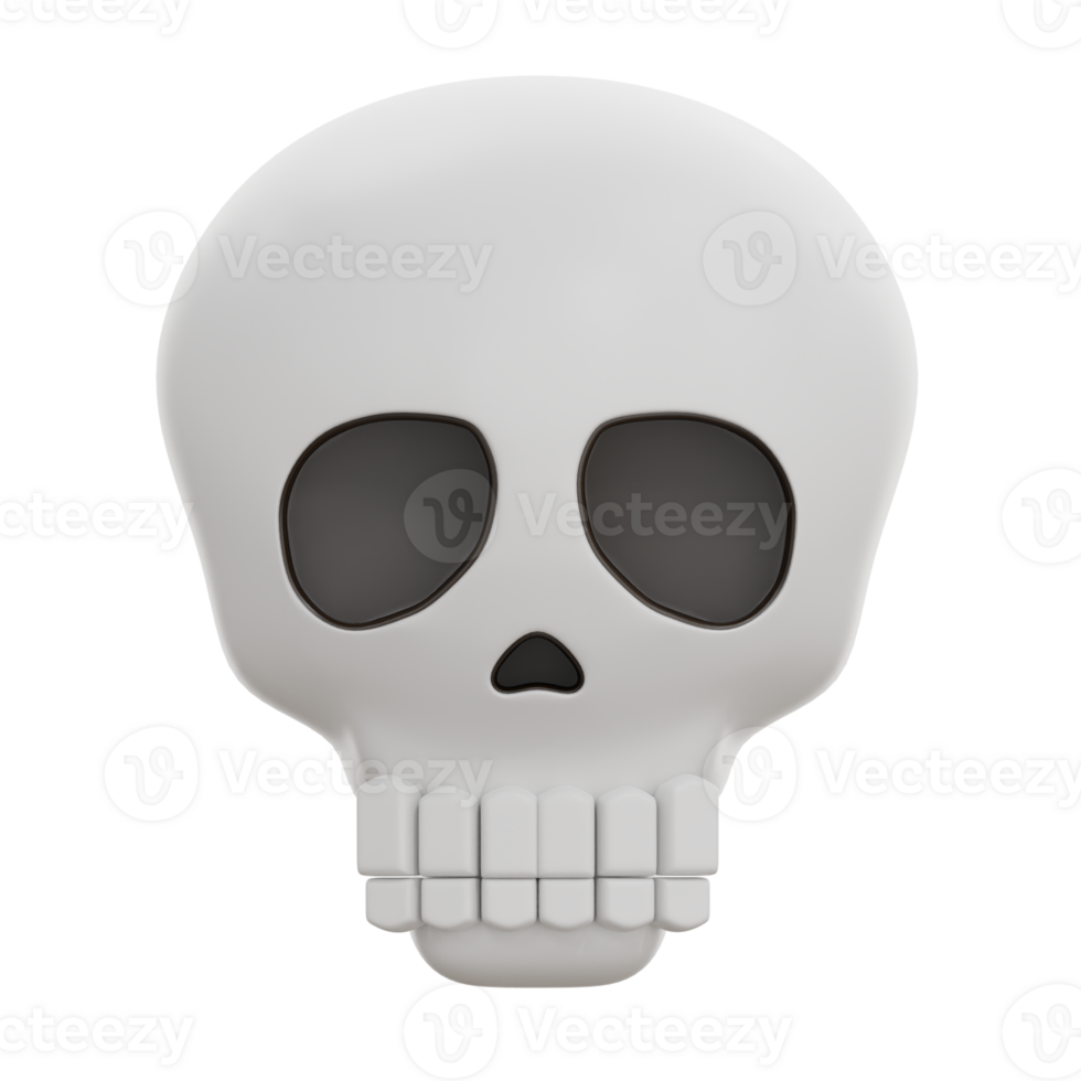 3D Skull Face Emoji Emoticon Design png