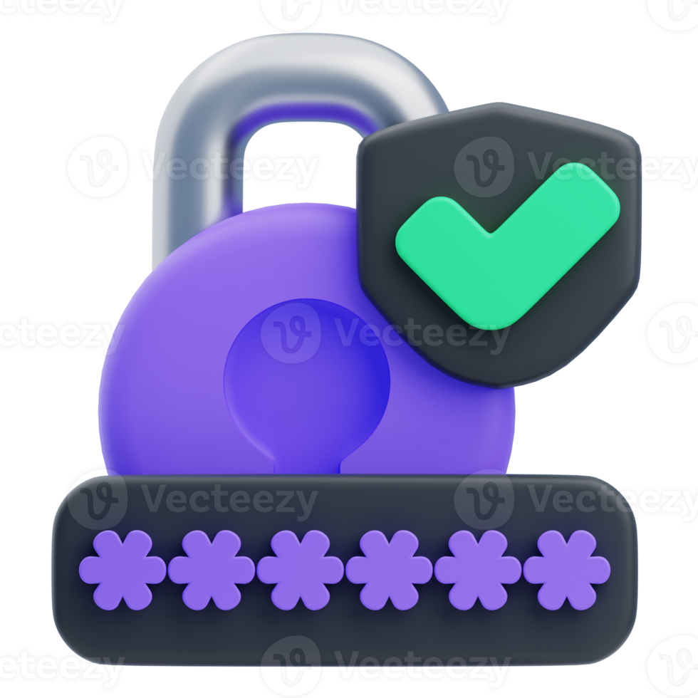 3D Secure Password Protection Lock Icon png