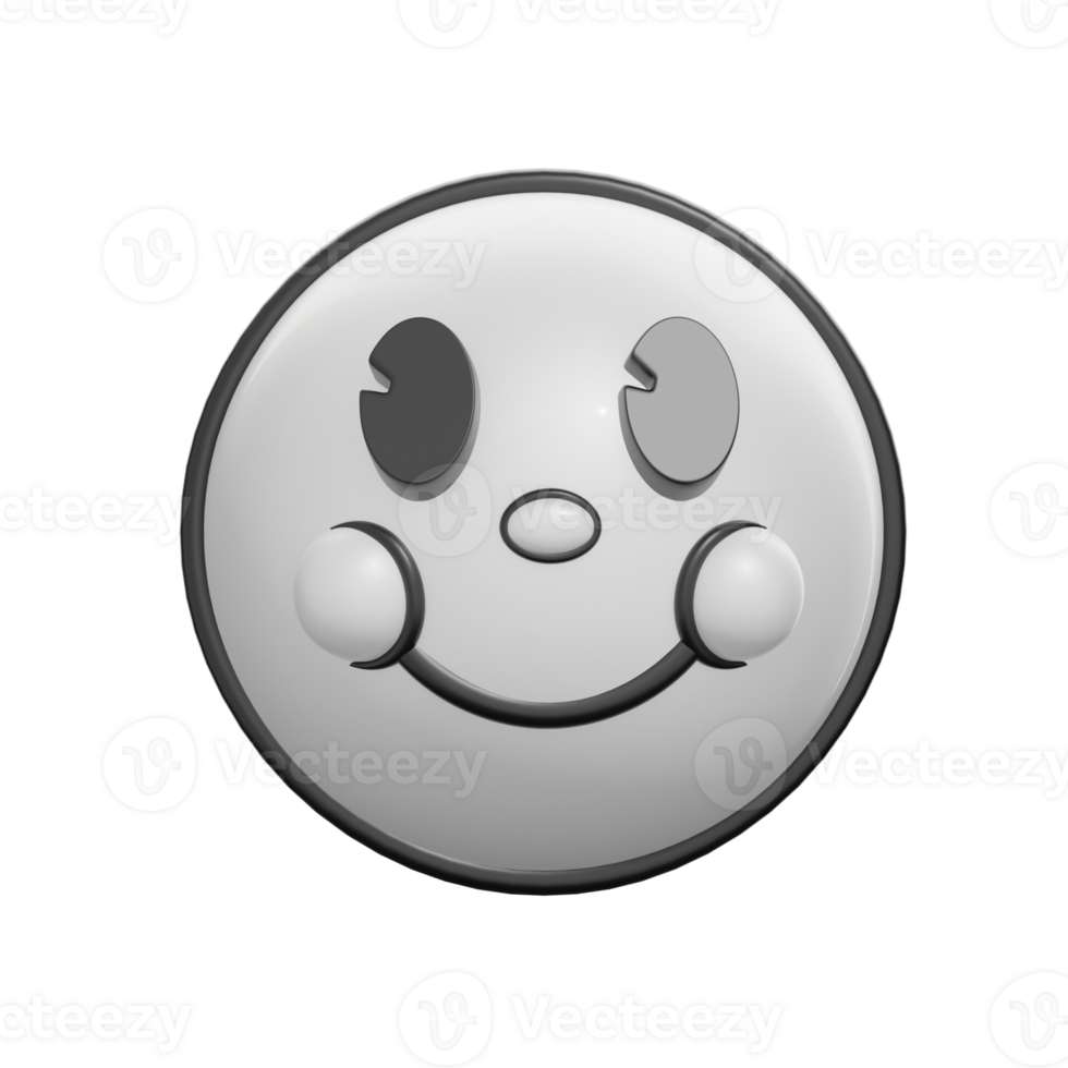 3D Retro Smile Face Emoticon Icon png