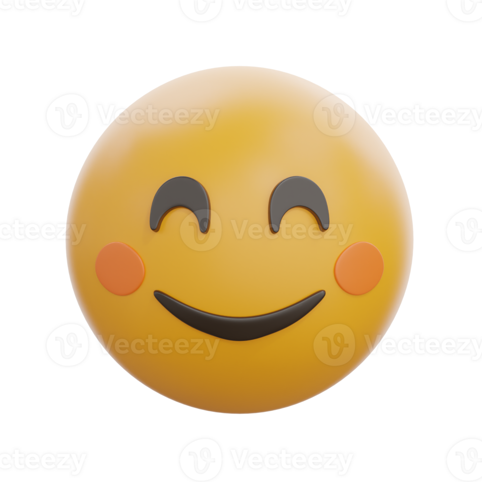 Happy 3D Smiling Face with Smiling Eyes Emoji png