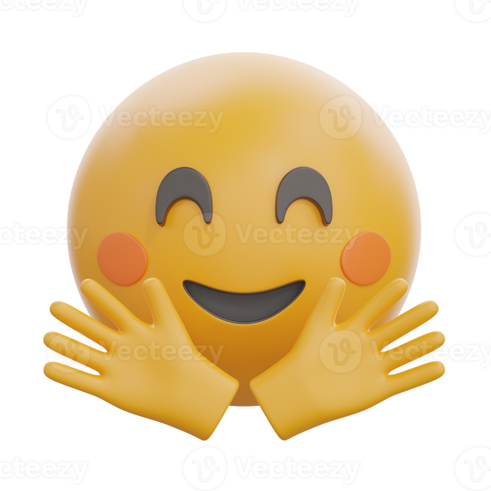 Smiling Face With Open Hands 3D Emoji png