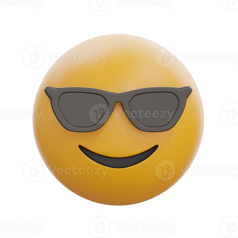 3D Smiling Face With Sunglasses Emoji png
