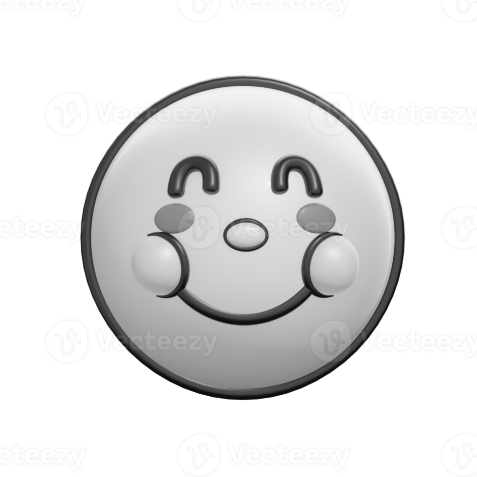 3D Retro Smiling Face Emoticon Illustration png