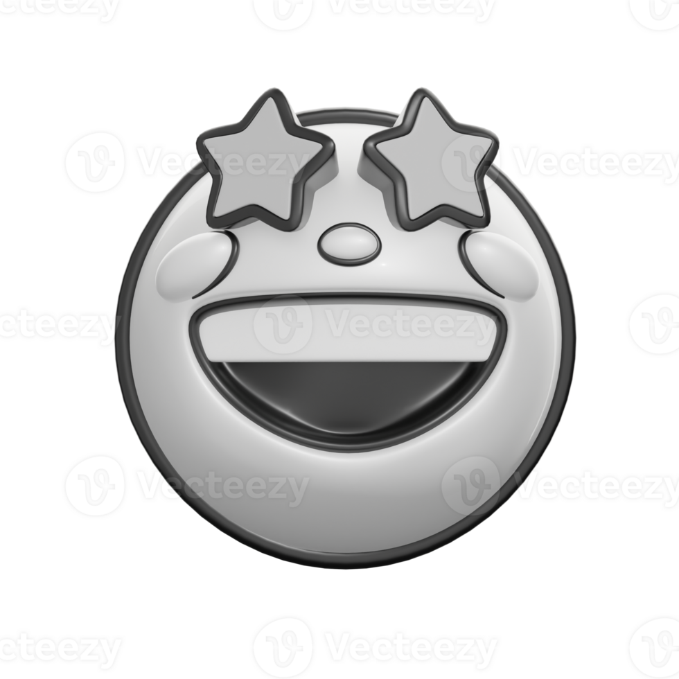 3D Retro Starry-Eyed Emoticon Icon png