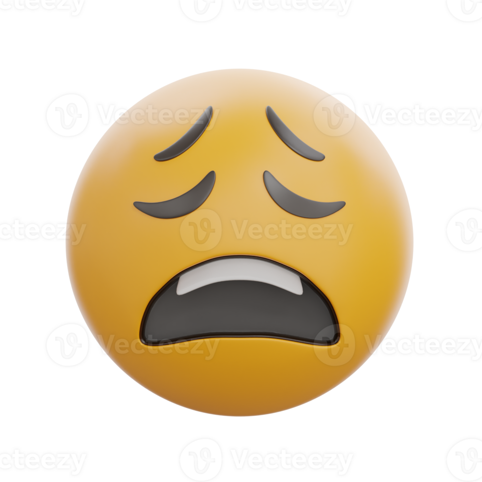 3D Weary Face Emoticon Emoji Expression png