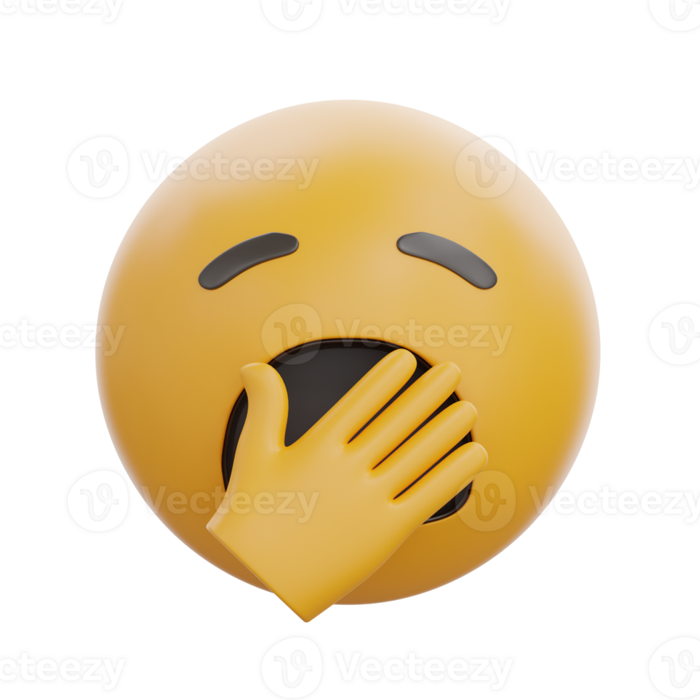 3D Yawning Face Emoji Emoticon Icon Image png