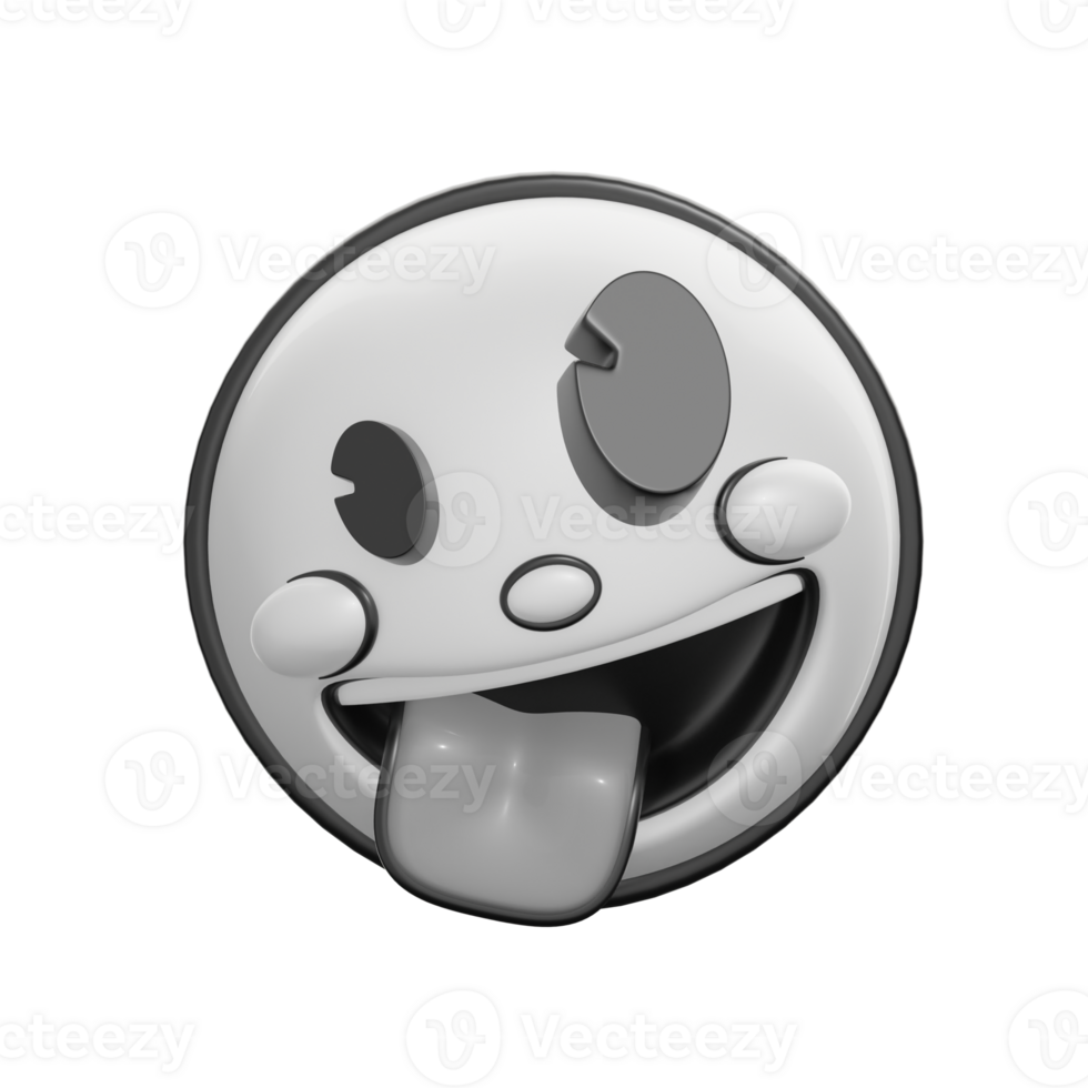 Playful Retro Emoticon with 3D Tongue Expression png