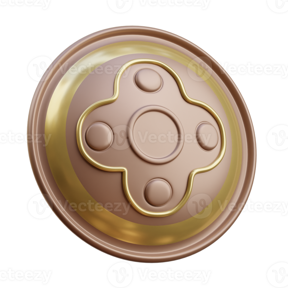 3D Bronze Shield Design Inspired By UAE Culture png