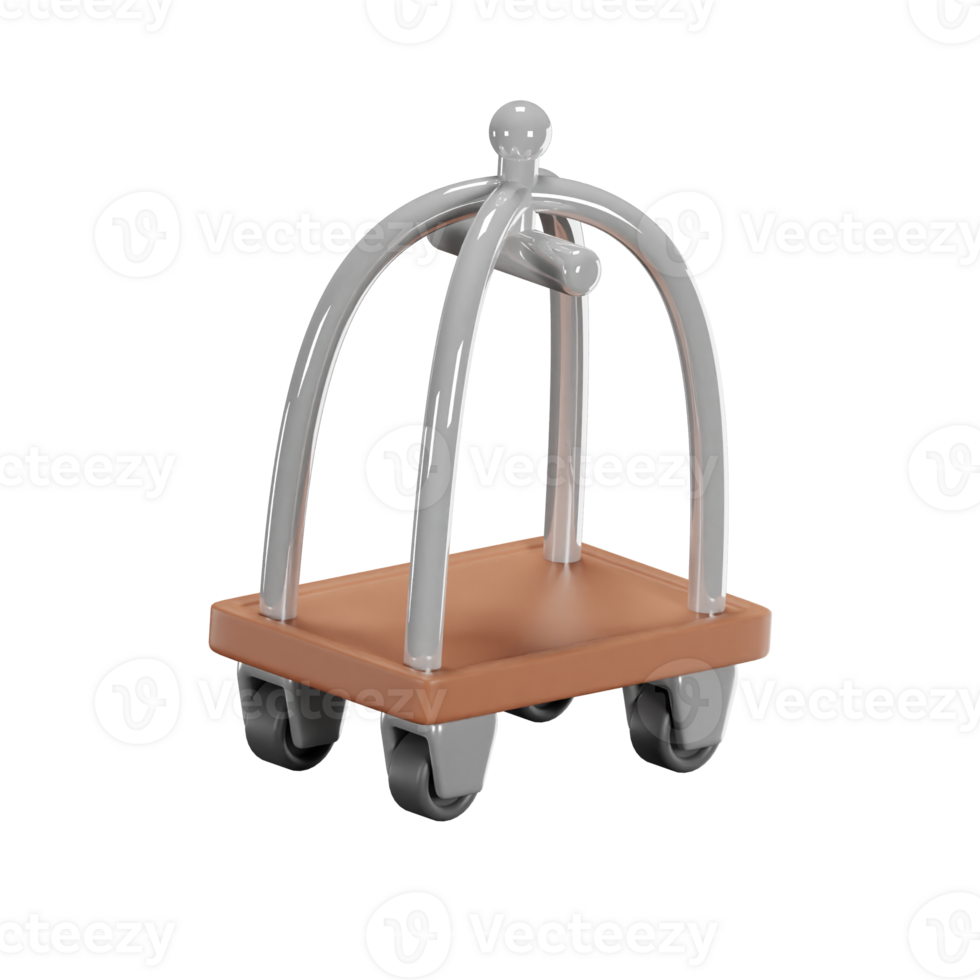 3D Luggage Cart For Railway Stations png