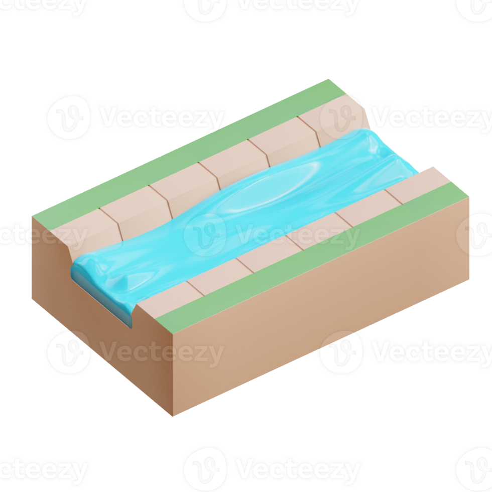 3D Dutch Canal Simulation Model png
