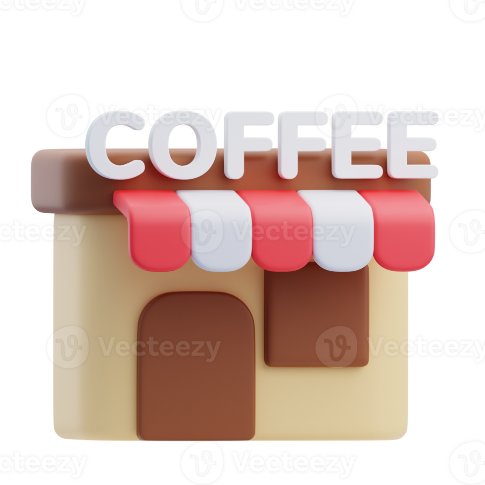 3D Coffee Shop Icon Design png