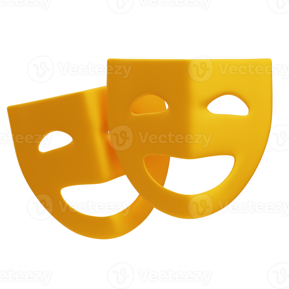 3D Comedy Theater Entertainment Masks png