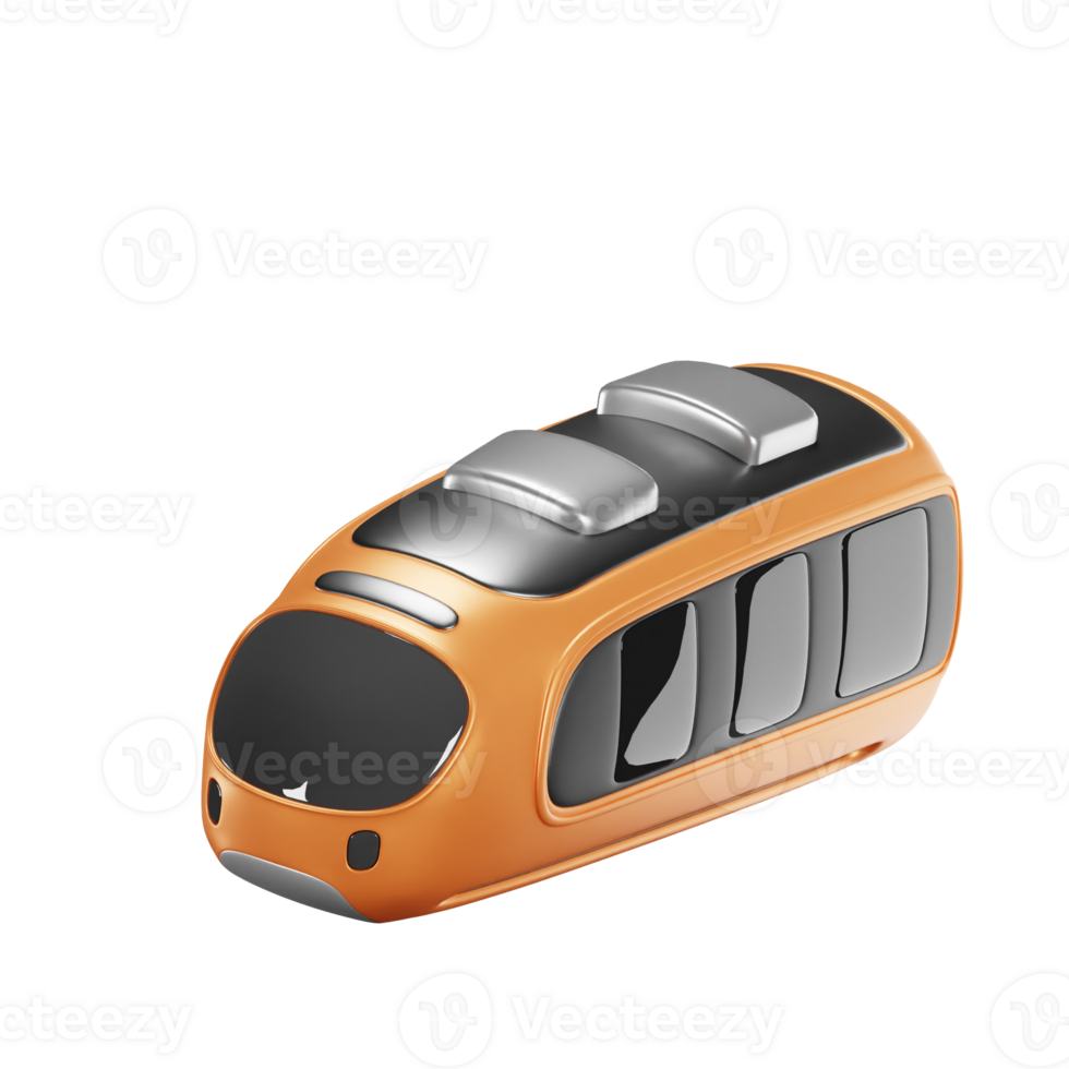 Modern 3D Commuter Train Model Illustration png
