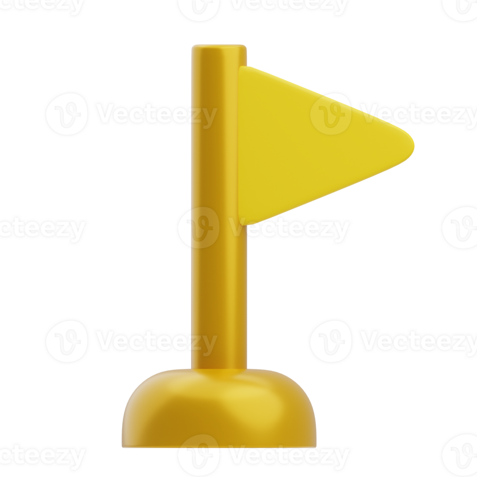 3D Yellow Football Corner Flag Illustration png