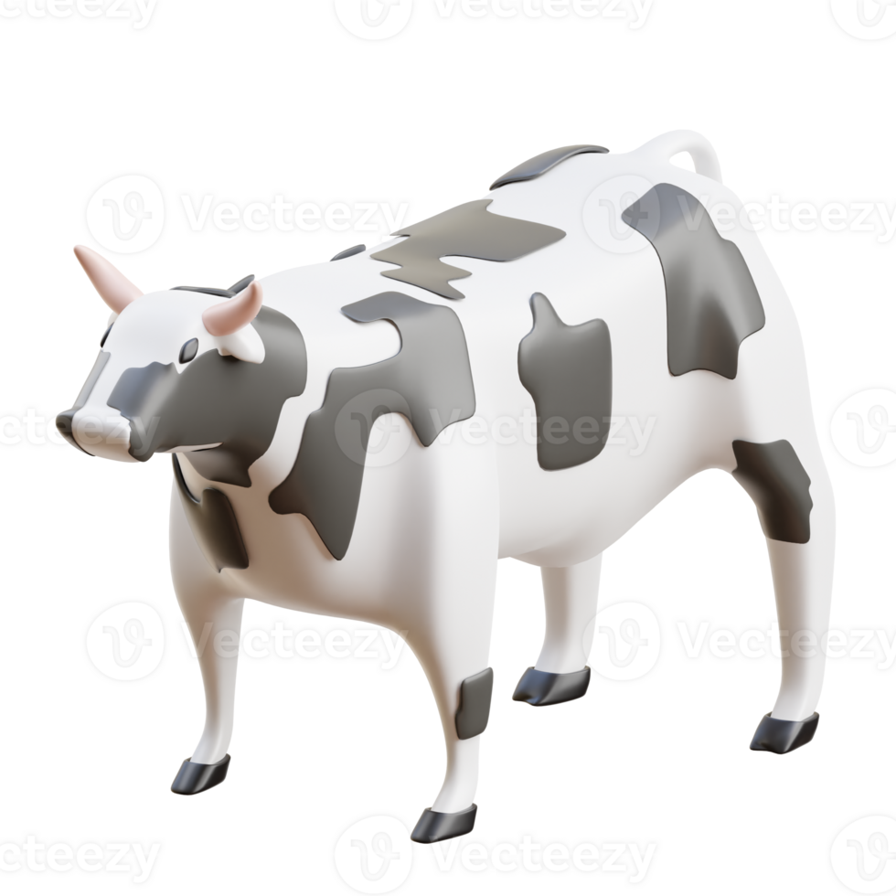 3D Highland Cow Farm Animal Illustration png
