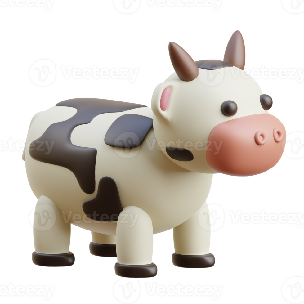 3D Cartoon Cow Figurine from The Netherlands png