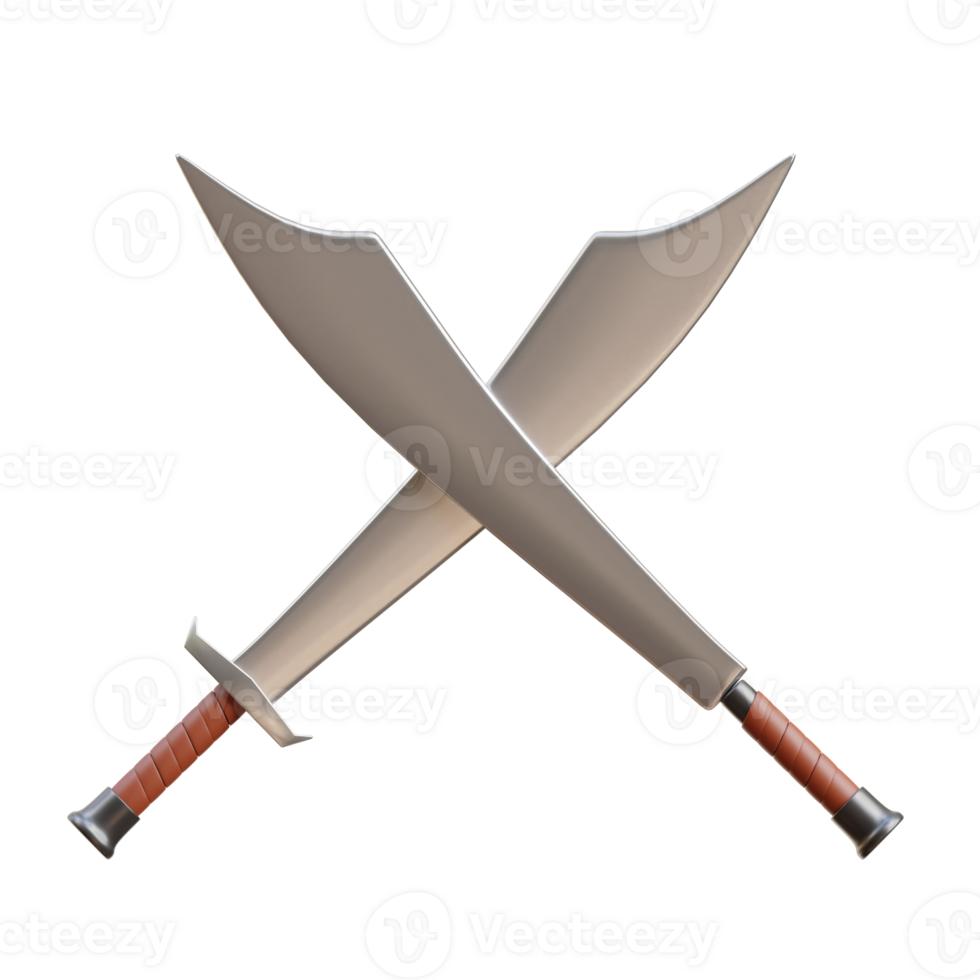 3D Crossed Swords Icon UAE Heritage Symbol png