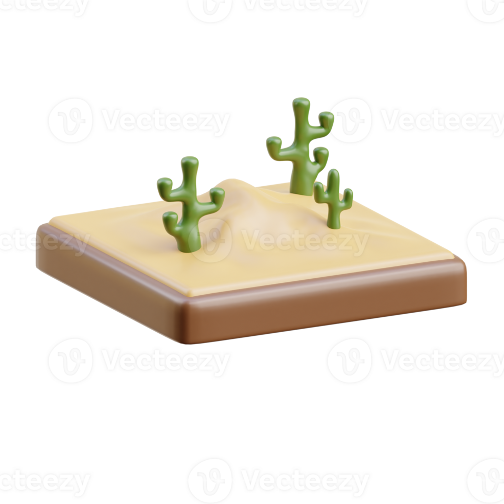 3D Desert Scene With Cacti Of UAE png