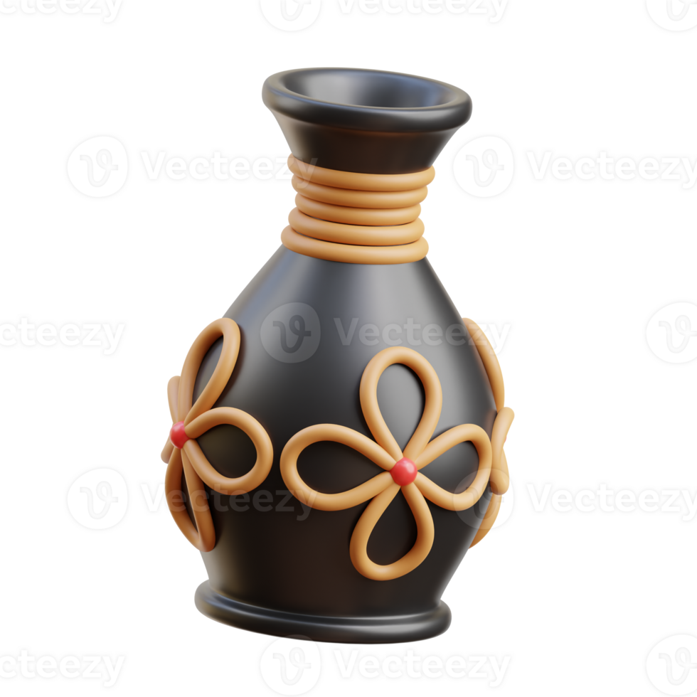 3D Dutch Themed Decorative Flower Pot png