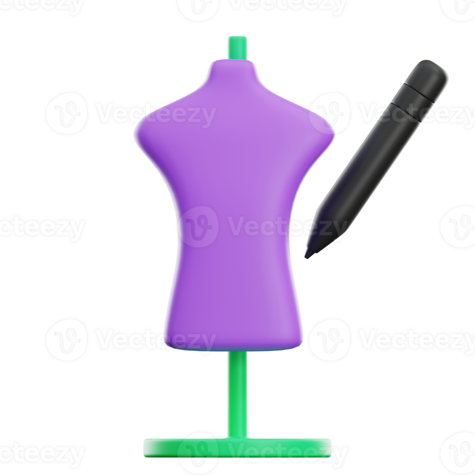 3D Fashion Design Mannequin With Pen png