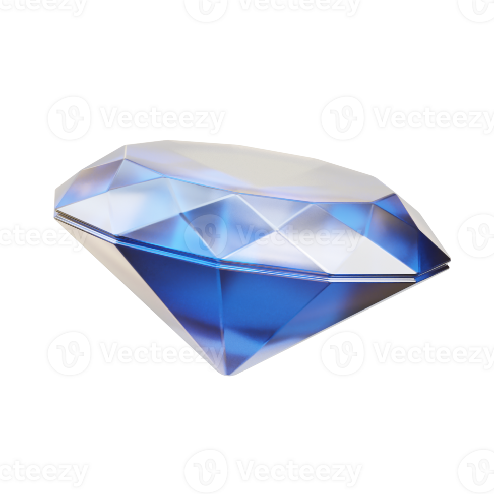 3D Modern Blue Diamond Design png