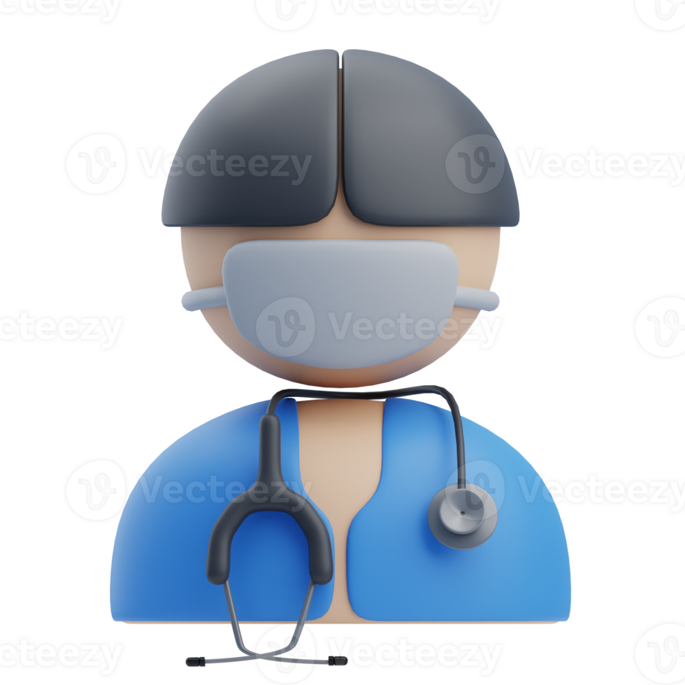 3D Healthcare Professional With Stethoscope Icon png