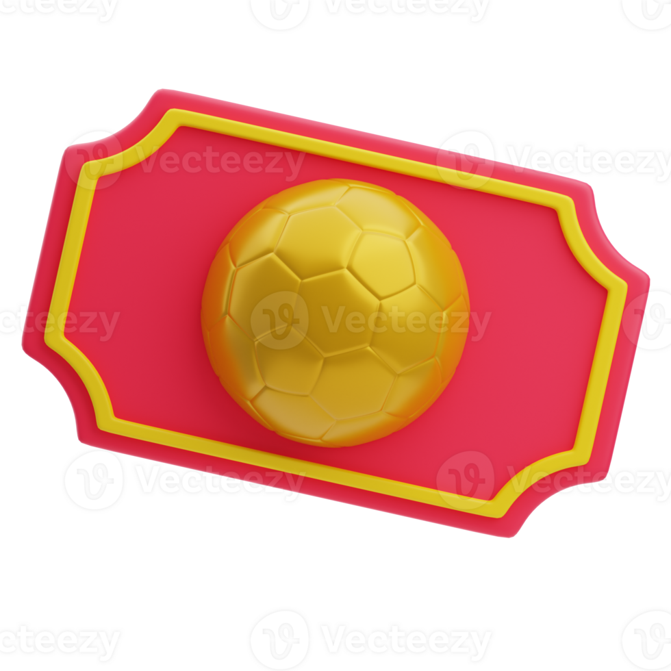3D Football Game Entry Ticket Icon png
