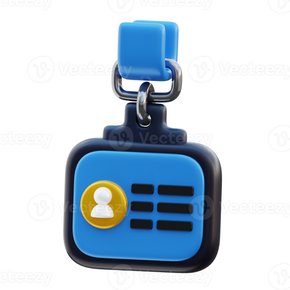3D Employee Identification Card Icon for Business png