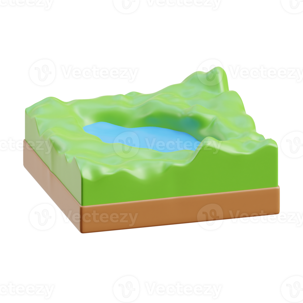 3D Digital Model Of Loch Ness Scotland png