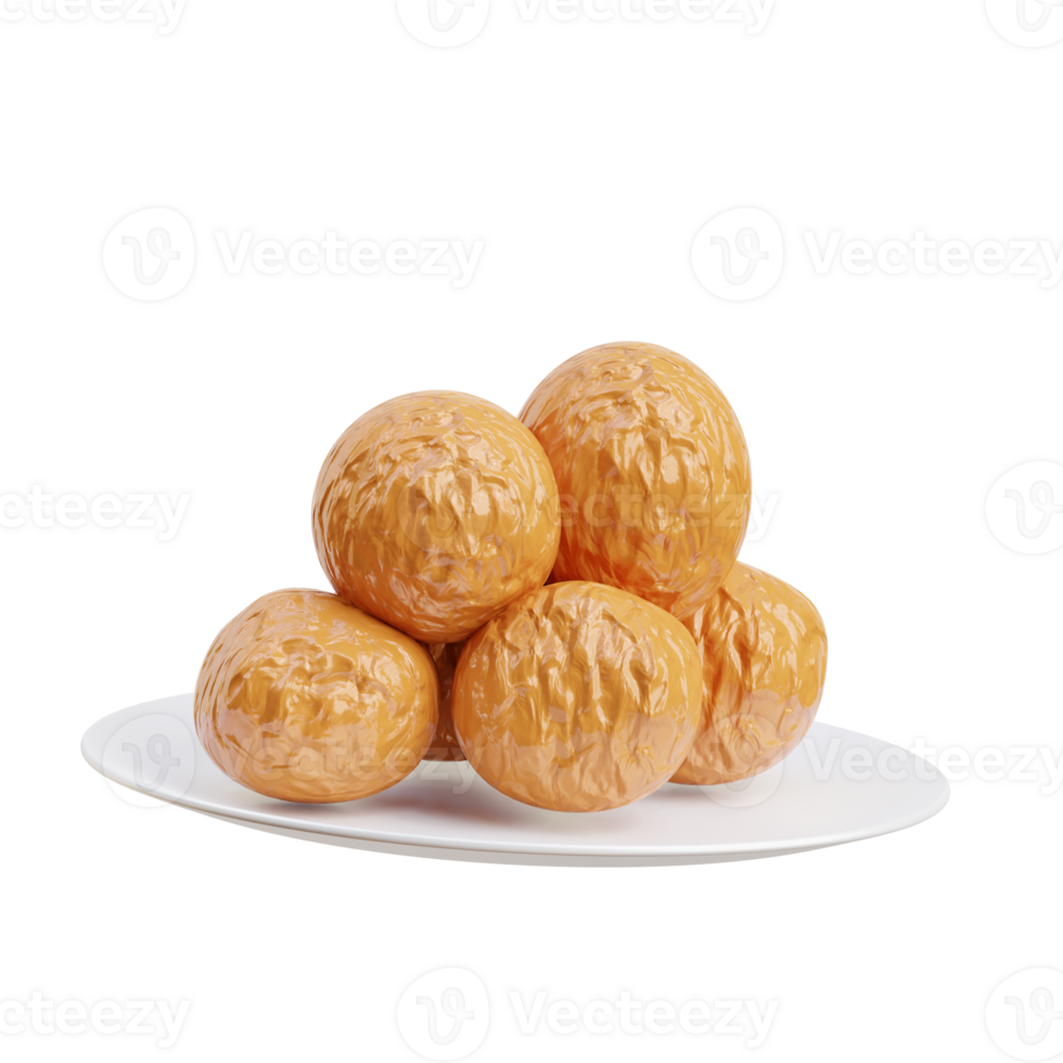 3D Representation Of Emirati Sweet Dumplings Luqmat png