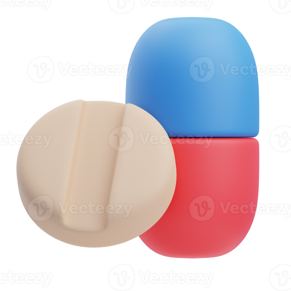 3D Medical Pills and Tablets Illustrations png
