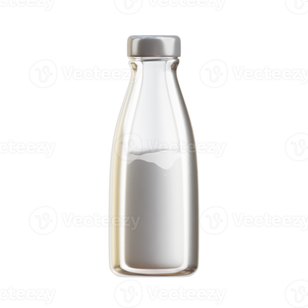 3D Glass Milk Bottle Design Netherlands png