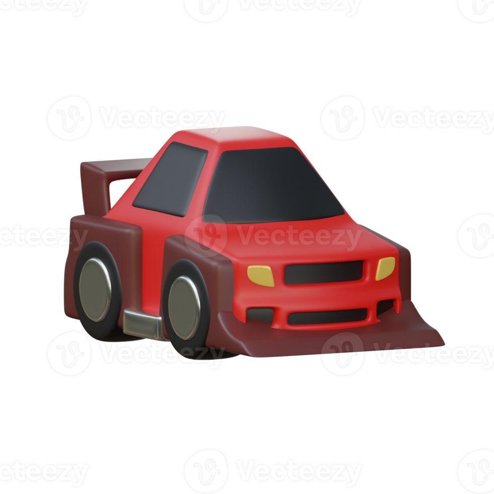 Red 3D Modified Racing Sedan Car png