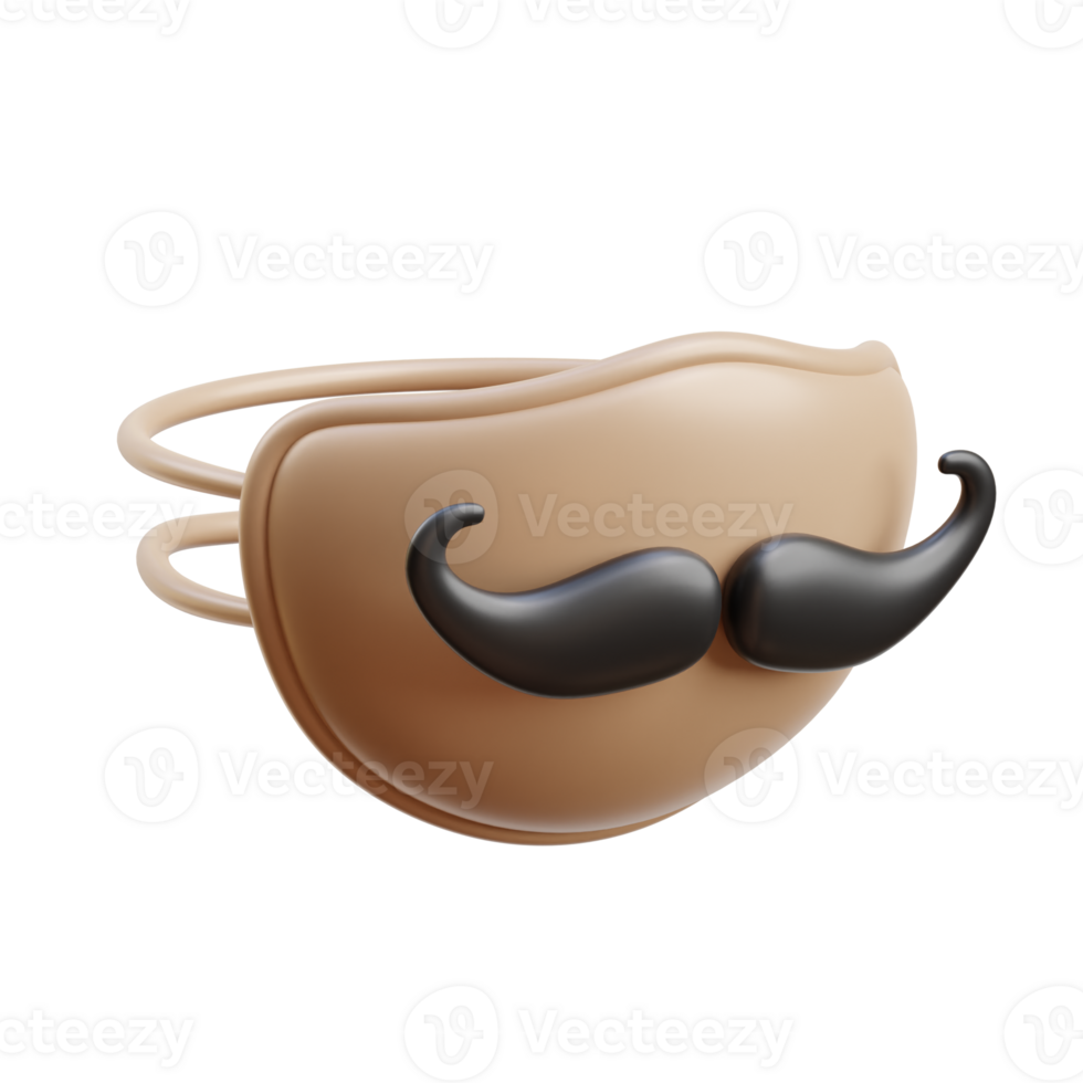 3D Moustache Face Mask Accessory png