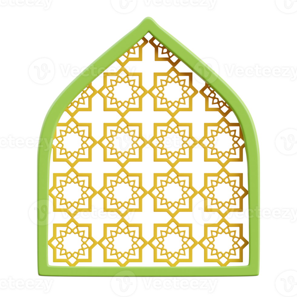 3D Islamic Geometric Pattern Window png
