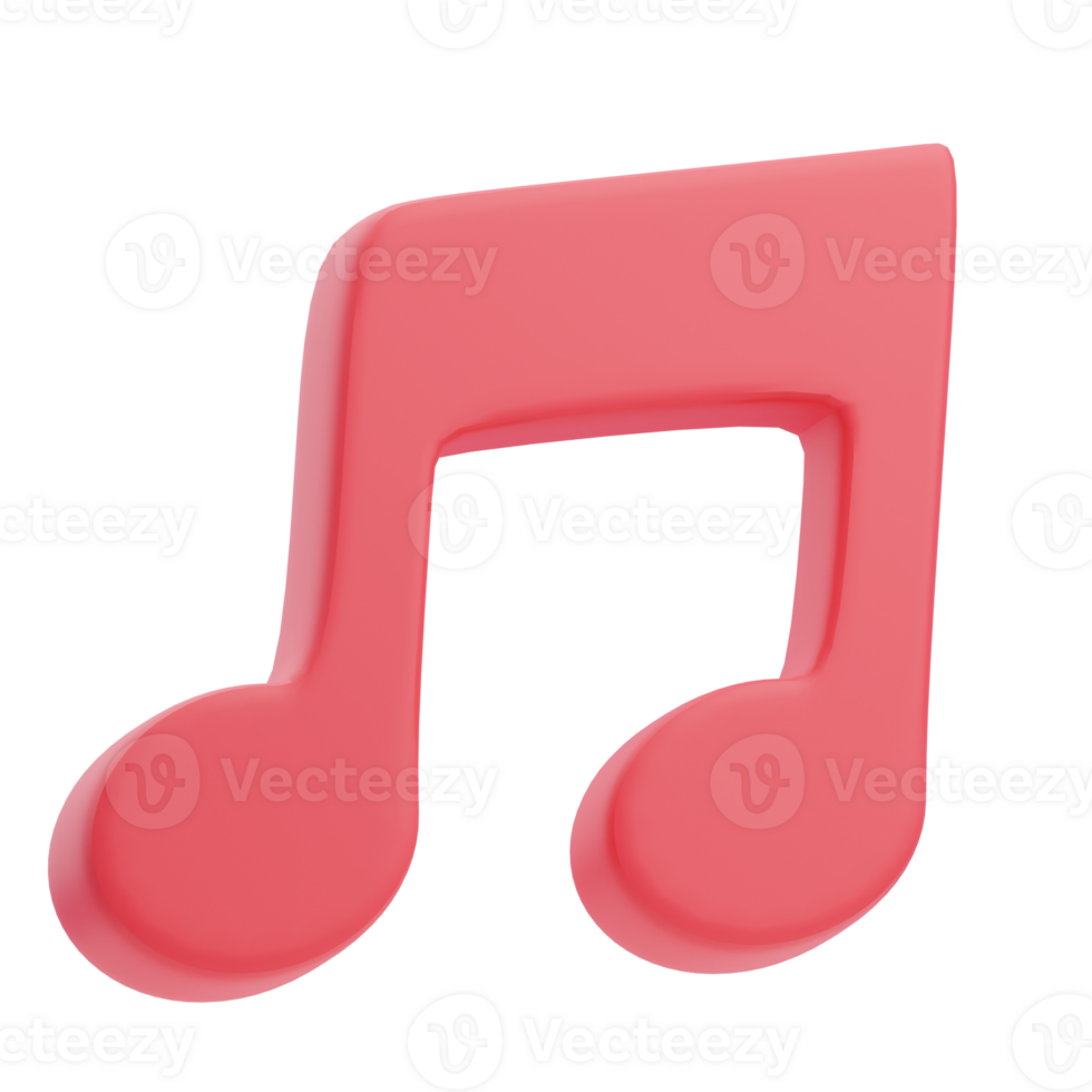 3D Music Note Icon For Entertainment png