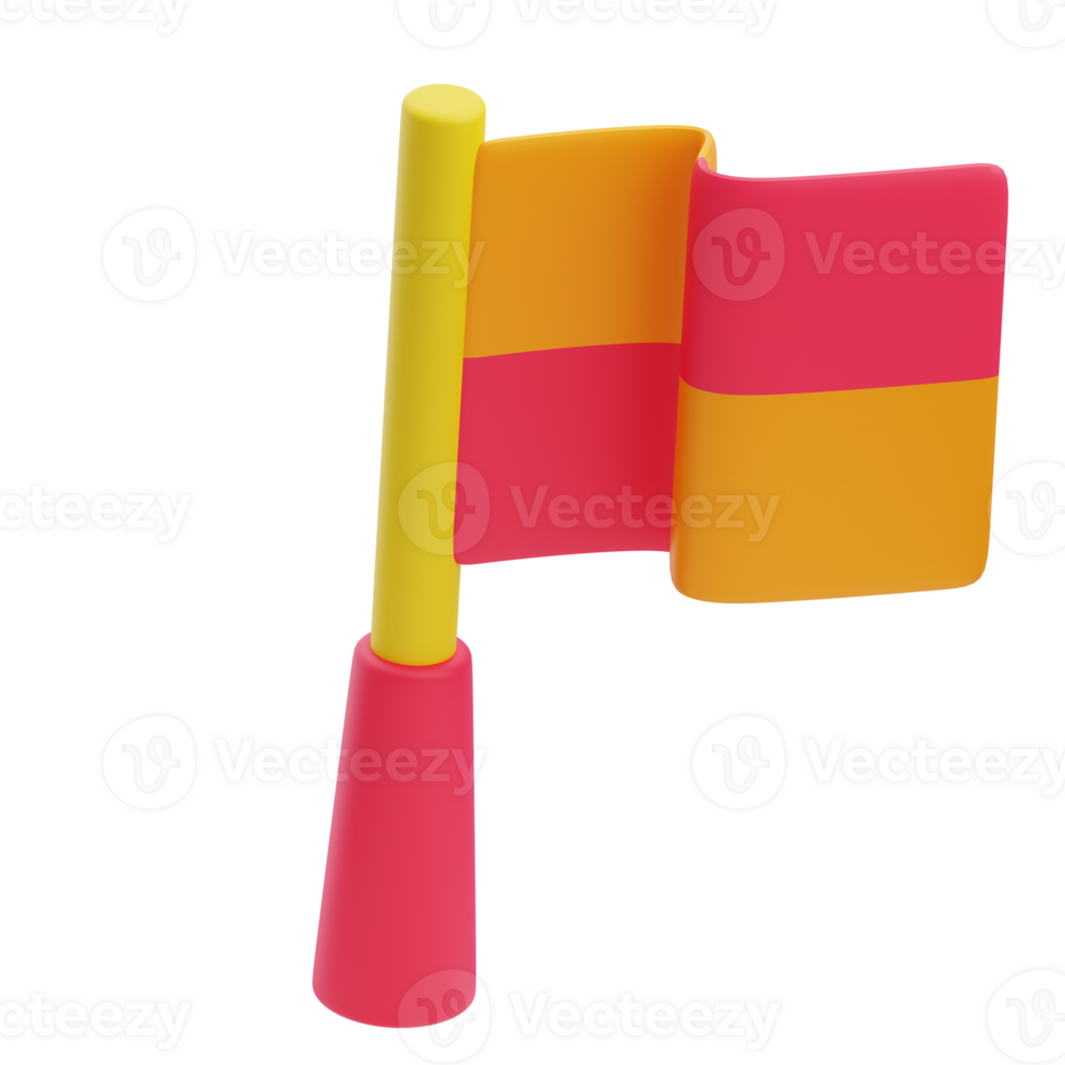 3D Football Assistant Referee Flag png